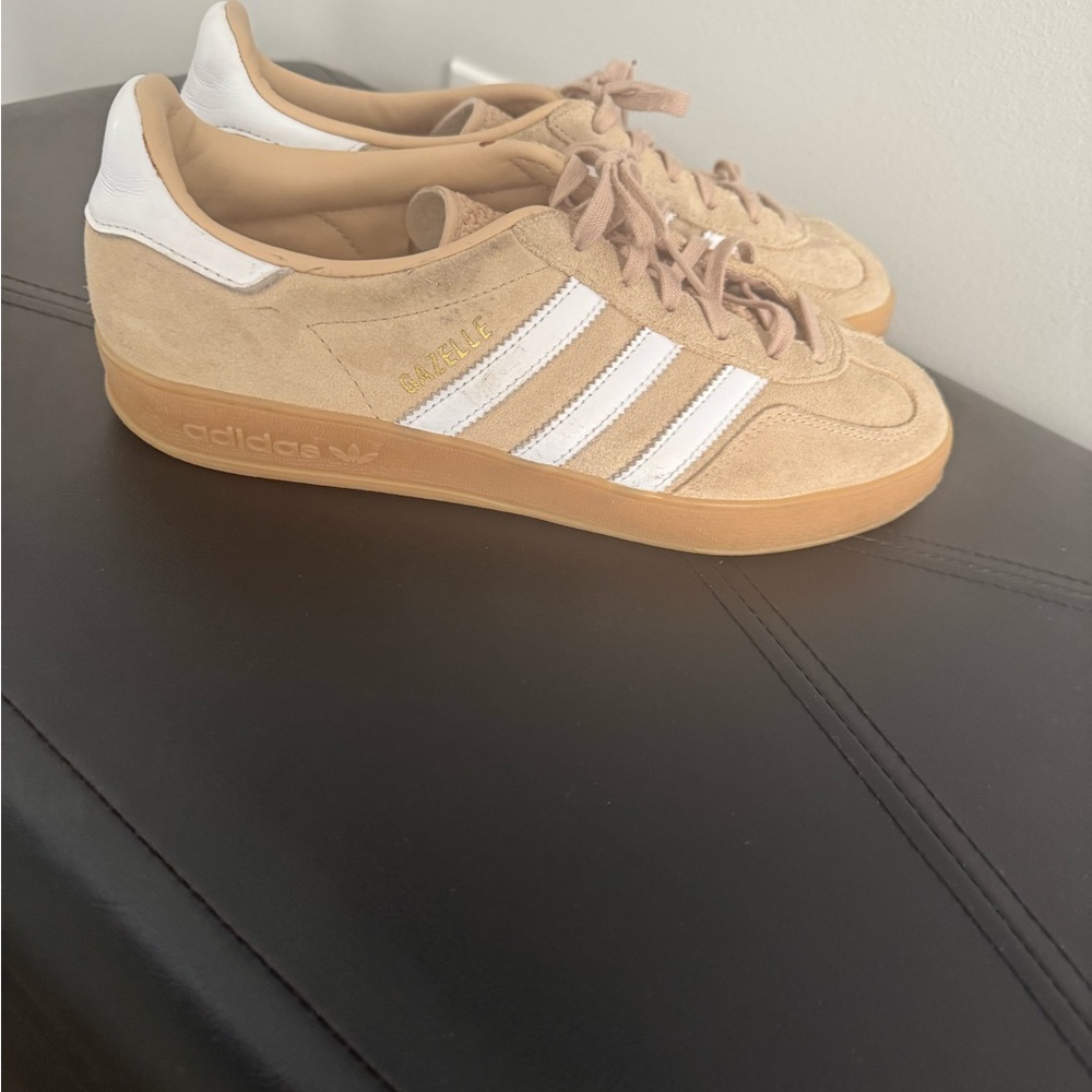 Adidas Gazelle Beige and White Sneakers